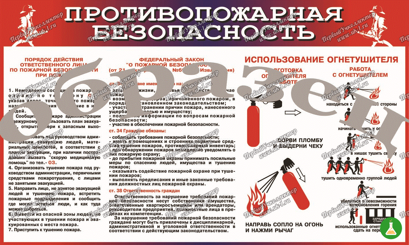 Плакат противопожарная безопасность 1000 1400 винил