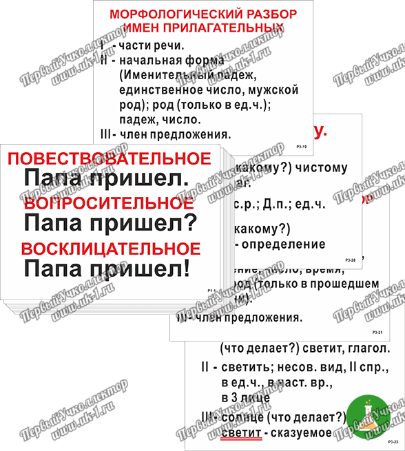 Таблицы Опорные по русскому языку для начальной школы (56 шт) — фото 1