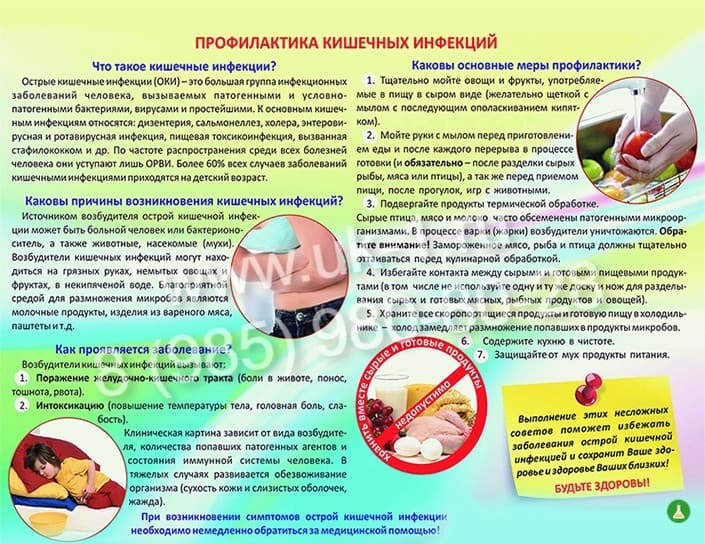Таблица Профилактика кишечных инфекций 1000х1400 винил