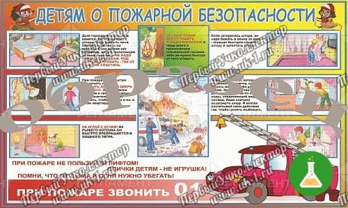 Плакат детям о пожарной безопасности 1000 1400 винил