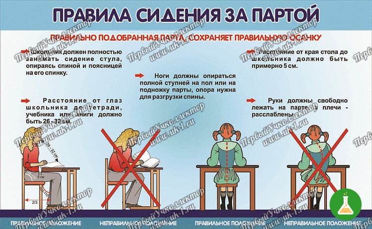 Таблица правила сидения за партой 1000 1400 винил