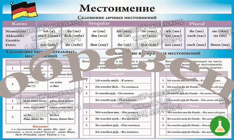 Таблица немецкий язык местоимения винил 1000 1400